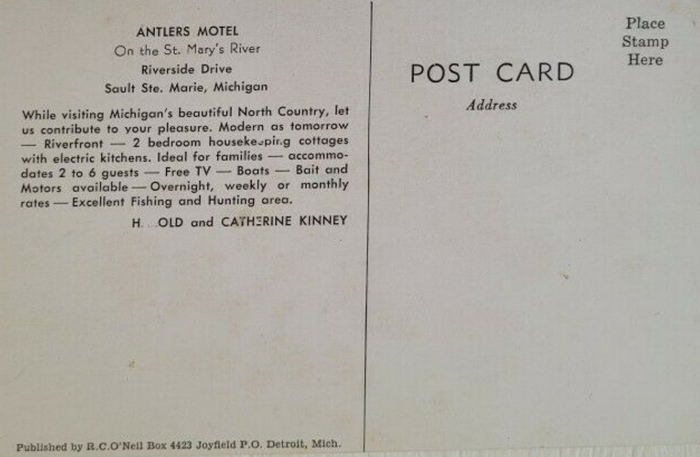 Antlers Restaurant (Motel and Cabins) - Old Postcard (newer photo)